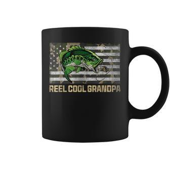 Reel Cool Grandpa Camouflage Fathers Day Fisherman Fishing Coffee Mug - Seseable