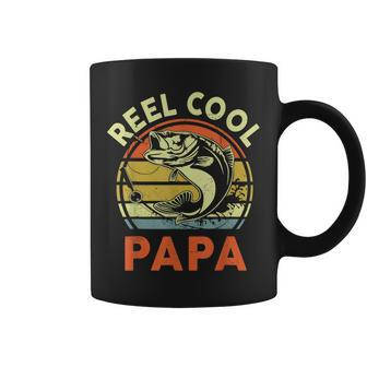 Reel Cool Papa Fishing Dad Fisherman Fathers Day Grandpa Coffee Mug - Seseable