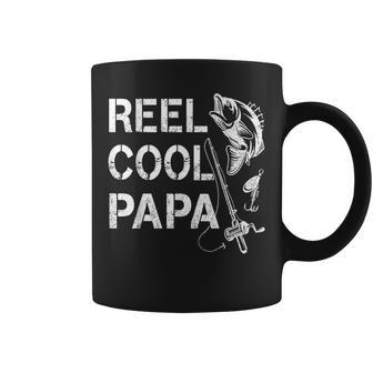 Reel Cool Papa Fishing Dad Gifts Fathers Day Fisherman Fish Coffee Mug | Mazezy