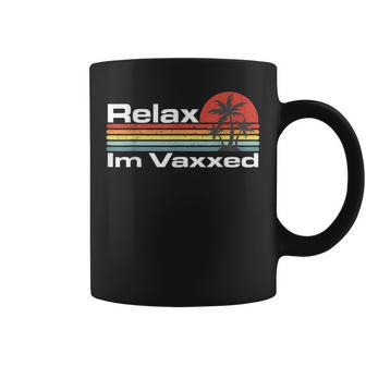 Relax I'm Vaxxed Vintage Vaccinated Coffee Mug | Mazezy