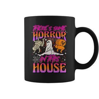 Theres Some Horrors In This House Ghost Pumpkin Halloween Coffee Mug - Thegiftio UK