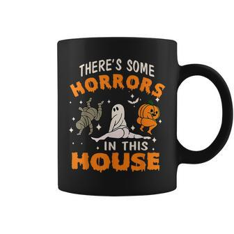 There's Some Horrors In This House Ghost Pumpkin Halloween Coffee Mug | Mazezy
