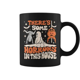 There's Some Horrors In This House Ghost Pumpkin Halloween Coffee Mug - Thegiftio UK