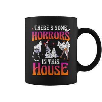 Theres Some Horrors In This House Ghost Pumpkin Halloween Coffee Mug | Mazezy