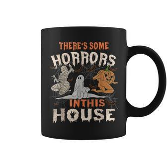 There's Some Horrors In This House Halloween Pumpkin Ghost Coffee Mug | Mazezy