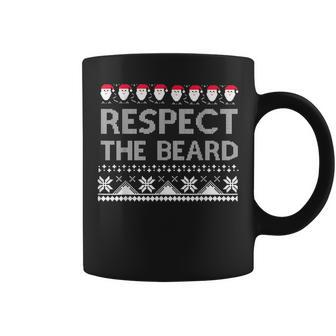 Respect The Beard Ugly Christmas Sweater Coffee Mug - Monsterry