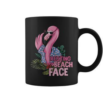 Rest Beach Face Flamingo - Retro Pink Birds Lovers Summer Coffee Mug | Mazezy