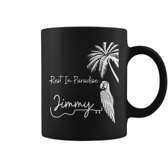 Rest In Paradise Jimmy Parrot Heads Guitar Music Lovers Coffee Mug | Mazezy