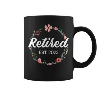 Retired 2023 Floral With Flowers For Grandma In Retirement Coffee Mug - Seseable