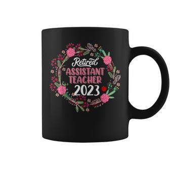 Retired Assistant Teacher 2023 Funny Retirement Flowers Coffee Mug | Mazezy