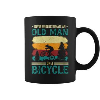 Retired Biker Never Underestimate An Old Man On A Bicycle Coffee Mug | Mazezy