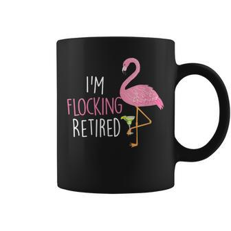 Retired Flamingo Lover Funny Retirement Party Drinking Wine Coffee Mug | Mazezy