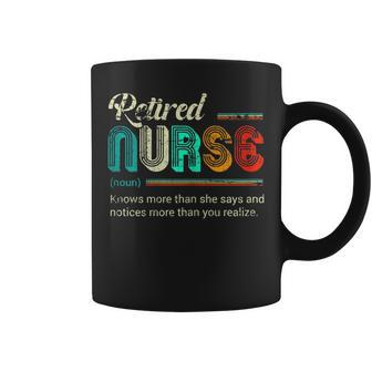 Retired Nurse Funny Definition Quote Vintage Style Gift For Womens Coffee Mug | Mazezy