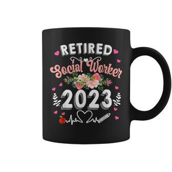 Retired Social Worker Class Of 2023 Teacher Retirement Coffee Mug | Mazezy