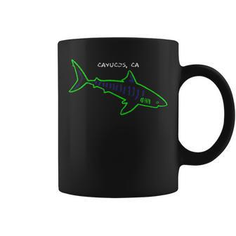 Retro 80S Style Cayucos Ca Abstract Shark Coffee Mug | Mazezy