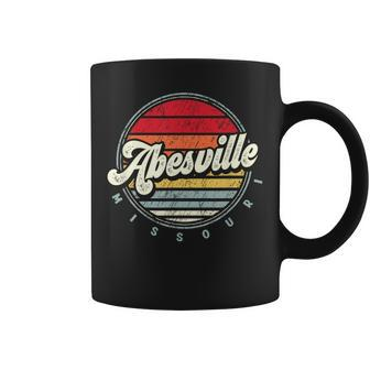 Retro Abesville Home State Cool 70S Style Sunset Coffee Mug | Mazezy