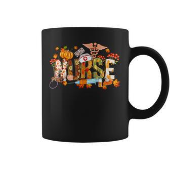 Retro Autumn Pumpkin Fall Nurse Life Thanksgiving Nurse Coffee Mug - Seseable
