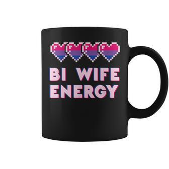 Retro Bi Wife Energy Lgbt Pride Bisexual Flag Gay Marriage Coffee Mug | Mazezy CA
