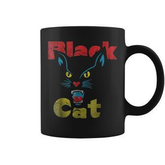 Retro Black Cat Retro Fireworks Vintage Halloween 70S Coffee Mug - Thegiftio UK