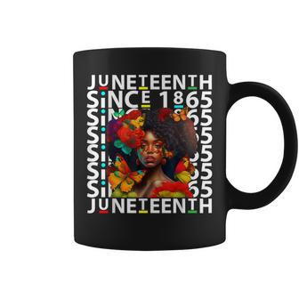 Retro Butterfly Junenth Cute Black Women Girls Since 1865 Coffee Mug | Mazezy