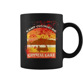 Retro Camp Counselor Crystal Lake With Blood Stains Counselor Coffee Mug | Mazezy