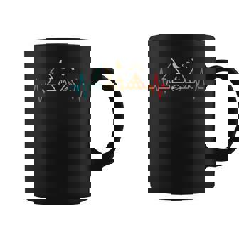 Retro Camping Outdoor Heartbeat Nature Camper Hiking Coffee Mug - Thegiftio