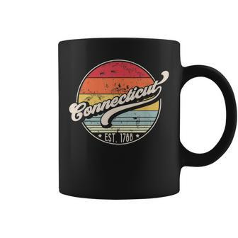 Retro Connecticut Home State Ct Cool 70S Style Sunset Gift For Women Coffee Mug - Thegiftio UK