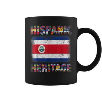 Retro Costa Rican Hispanic Heritage Month Costa Rican Flag Coffee Mug | Mazezy