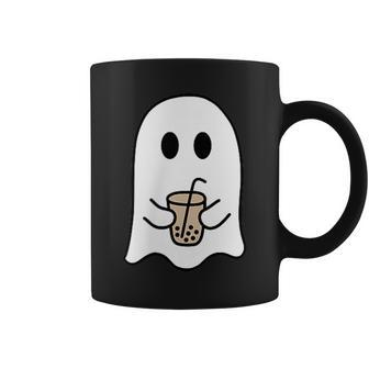 Retro Cute Little Ghost Ice Coffee Boo Happy Halloween Coffee Mug - Monsterry