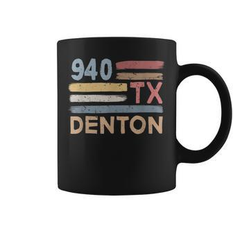 Retro Denton Area Code 940 Residents State Texas Coffee Mug | Mazezy