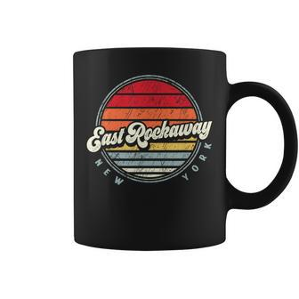 Retro East Rockaway Home State Cool 70S Style Sunset Coffee Mug | Mazezy