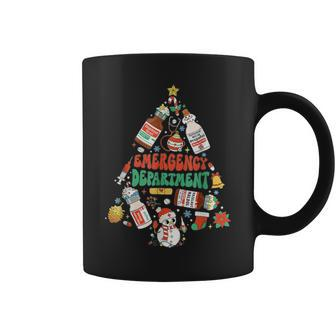 Retro Emergency Department Christmas Tree Er Crew Nurse Coffee Mug | Mazezy