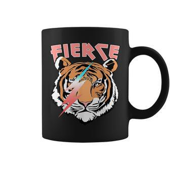 Retro Fierce Tiger Lover Lightning Coffee Mug | Mazezy