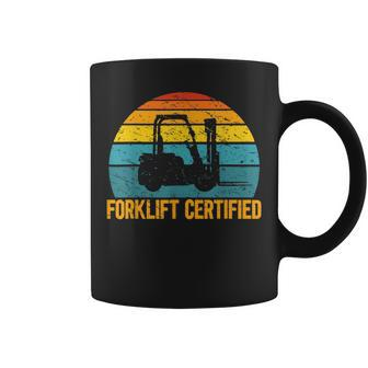 Retro Forklift Certified Forklift Operator Lift Truck Coffee Mug - Seseable