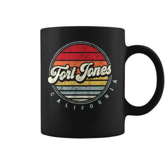 Retro Fort Jones Home State Cool 70S Style Sunset Coffee Mug | Mazezy