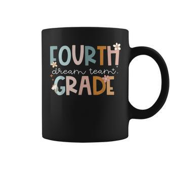 Retro Fourth Grade Dream Team Groovy Teacher Back To School Coffee Mug | Mazezy CA