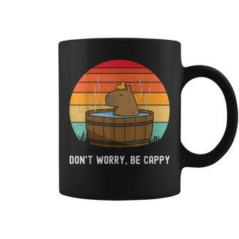 Retro Funny Capybara Dont Worry Be Capy Coffee Mug | Mazezy