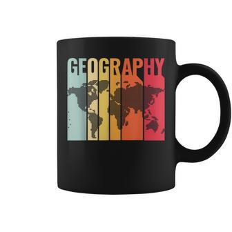 Retro Geography Teacher Cartography Geographer World Map Coffee Mug | Mazezy CA