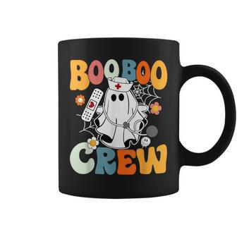 Retro Groovy Boo Boo Crew Nurse Ghost Halloween Nurse Coffee Mug - Seseable