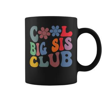 Retro Groovy Cool Big Sis Club Flower Funny Sister Girl Kids Coffee Mug - Seseable