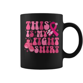 Retro Groovy This Is My Fight Breast Cancer Fighter Coffee Mug | Mazezy
