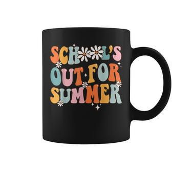 Retro Groovy Flower Last Day Of Schools Out For Summer Coffee Mug | Mazezy