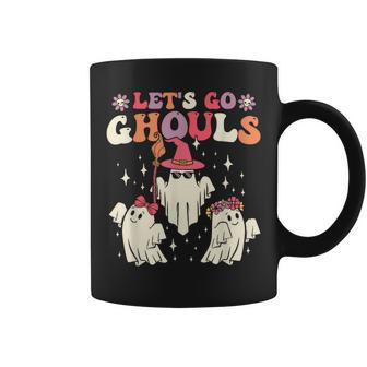 Retro Groovy Let's Go Ghouls Halloween Ghost Outfit Costume Coffee Mug - Monsterry DE