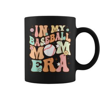 Retro Groovy Mom Baseball Cute In My Baseball Mom Era Coffee Mug | Mazezy CA