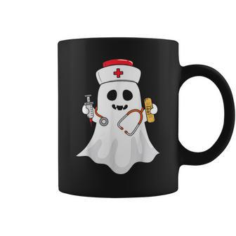 Retro Groovy Nurse Ghost Scrub Top Halloween Nurse Life Coffee Mug