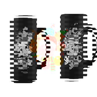 Retro Groovy Santa Smile Face Elf Snowman Christmas Trendy Coffee Mug - Thegiftio