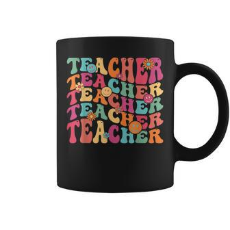 Retro Groovy Teacher Inspirational Happy Back To School Coffee Mug - Thegiftio UK