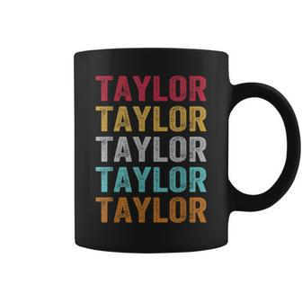 Retro I Love Taylor First Name Taylor Coffee Mug - Thegiftio UK