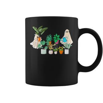 Retro Lady Gardener Ghost Gardening Plants Lover Halloween Coffee Mug | Mazezy
