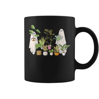 Retro Lady Gardener Ghost Plants Lover Halloween Coffee Mug | Mazezy